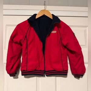 Vintage Oshkosh Bgosh Reversible Red Blue 80s 90s Y2K Retro Fleece Bomber Jacket